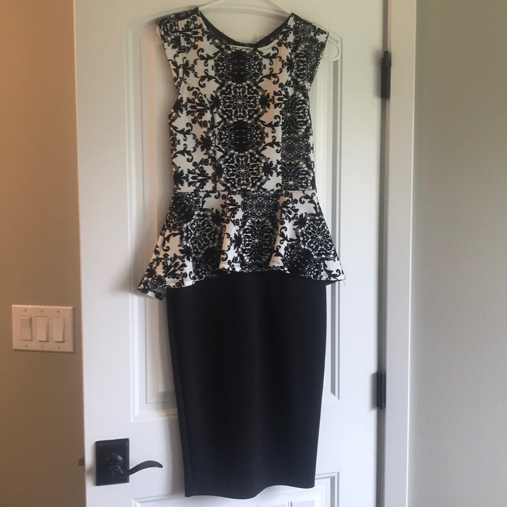 Black & White Peplum dress